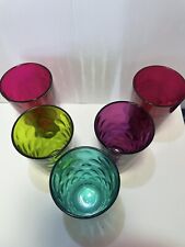 Vtg. Set of 5 Pasabahce 14 oz. Drink Tumblers in 5 Beautiful Colors picture