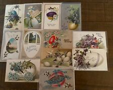 LOT of 12 Pretty Vintage Easter POSTCARDS with EASTER EGGS & Flowers-eggs-h511 picture