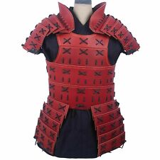 Red Samurai Leather Armor LARP Costume Medieval Leather Armor By Medieval Knight picture