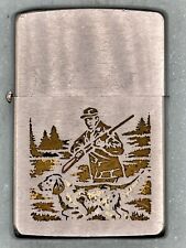 Vintage 1970 Hunter Hunting Pheasant Rifle NRA Zippo Lighter Used picture
