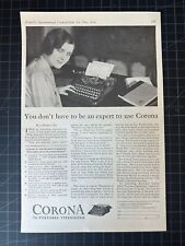 Vintage 1929 Corona Typewriters Print Ad picture