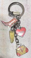 Coach Breast Cancer Awareness Pink Keychain Boot Purse Heart Fob picture