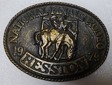 Bronc NFR Belt Buckle 1979 New National Finals Rodeo Hesston Cowboy picture