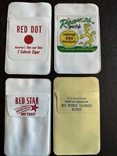 Four Vintage Pocket Protectors Advertising Red Cigar Yeast Bleach Noodles Iowa picture