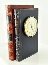 Maitland Smith Look Desk or Shelf Clock within Tooled Leather Books picture