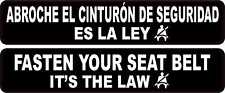 5in x 1in Spanish English Fasten Your Seat Belt Vinyl Stickers Car Vehicle Decal picture