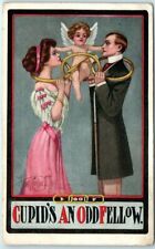 Postcard - Cupid's an Odd Fellow - Love/Romance Greeting Card - Lovers Art Print picture
