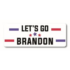 Let's Go Brandon White Magnet Decal, 3x8 Inches Automotive Magnet for Car Truck picture