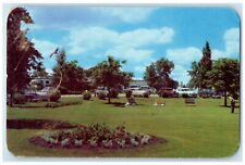 1954 View Of Brooks Country Club Cars Scene Okoboji Lake Iowa IA Posted Postcard picture