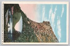 Old man of the Mountain Inset Profile Lake Postcard White Border picture
