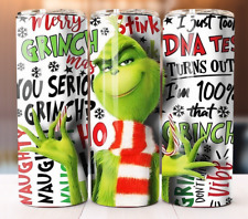 Christmas Grinch Grumpy DNA test 20oz Tumbler 20 oz Cup Mug Lid Straw Design picture