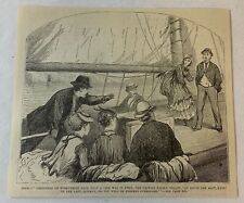 1877 magazine engraving~ PASSENGERS TALKING ON A SAILBOAT picture