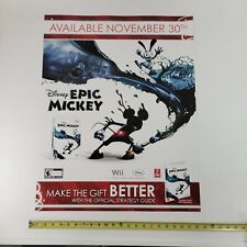 Disney Epic Mickey Mouse Nintendo Wii Video Game Store Display Sign 22