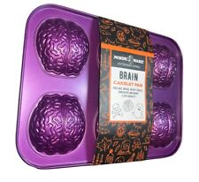 Nordic Ware Halloween Cake Pan Brain Treats 6 Cavity BakeWare Mold 3 Cup New NWT picture