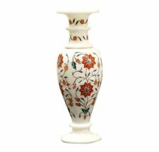 12 Inches Marble Vase Carnelian Gemstone Inlaid,Mosaic Art, Home Decorative Vase picture