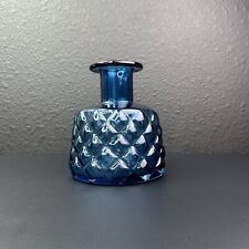 VTG Blue Glass Bud Vase Retro Small 5.5” picture