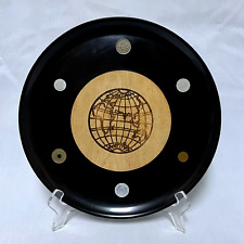 Couroc Monterey California World Coin Trays Globe Maple Cheese Board Round picture