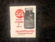 VINTAGE WALGREENS MATCHES MATCHBOOK VITAMIN E CAPSULES ADVERTISING picture