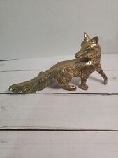 VTG Solid Brass Sly Fox Looking Back Paperweight Figure 8.25