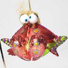 Glass Crab Ornament Whimsical Fish Ocean Nautical Sea Beach Mermaid Steampunk  picture