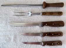 Vintage Chicago Cutlery 5-Piece Knife + Meat Fork Sharpener Set 61S 62S 66S 200S picture