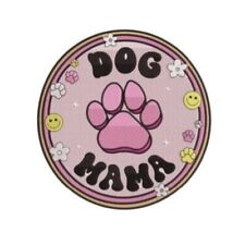 Dog Mom Paw Print Multi-Color Embroidered Iron-On Patch/Applique 3X3 picture