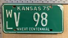 1975 Kansas license plate WL V 98 YOM DMV Wilson Ford Chevy Dodge 10719 picture