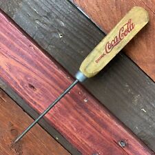 Coca Cola Advertising Ice Pick, Wood Handle, Antique Finish picture