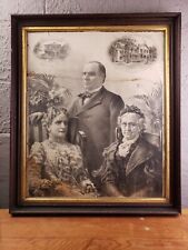1901 William McKinley 25th U.S. President Lithograph Original Frame Antique picture