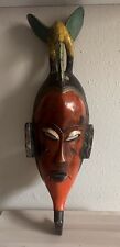 African Tribal Mask Vintage Hand Carved Art Guru Tribe Decor LARGE picture