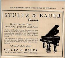 1927 STULTZ & BAUER PIANOS / JEWETT PIANOS VINTAGE ADVERTISMENT 31-184 picture