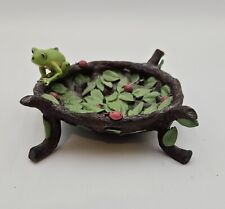 Vintage Frog Bowl Leaves And Ladybugs Resign Nest Of Sticks  2.5