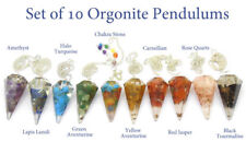 10 Orgone Pendulums Set Gemstone Pendulum Crystal Healing Reiki Healing wicca picture
