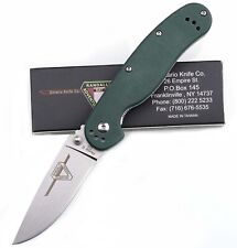 Ontario Rat 2 Small Version Green G10 D2 Steel Blade Pocket Knife With Clip Kniv picture
