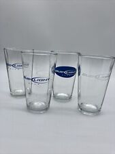 Set of 4 Bud Light Pint Bar Beer Glasses Bud Light Swoosh Embossed Libbey Glass picture