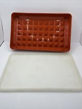 Vintage Tupperware Deli Meat Keeper Paprika Red w/ Lid Made in USA picture