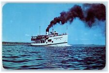 1950 SS Mackinac Islander Steamer Ship St. Ignace Michigan MI Vintage Postcard picture