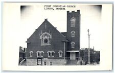 c1940 First Christian Church Exterior Building Linton Indiana Vintage Postcard picture