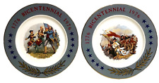 Bicentennial Plates 1776-1976 The Spirit of 76 & Battle of Bunker's Hill picture