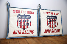 Vintage United States Auto Car Club Bleacher Seat Cushions Drag Racing Hot Rod picture