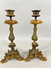 Timeless Elegance: 19th Century French Louis XVI Pair of Bronze Candelabras picture
