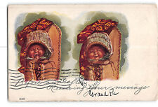 Comic Embossed Postcard 1906 Baby Before and After Receiving Your Message picture