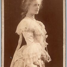 1890s Miss Alice ? Stage Actress Cabinet Card Photo Beautiful Lady Woman B6 picture