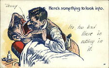 Dentist pun comic Something to Look Into terrified patient UDB 1907 to Canton PA picture