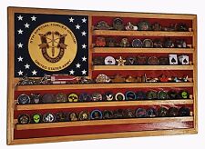 US Army 5th Special Forces Group Challenge Coin Display Flag 70-100 Coins Trad picture