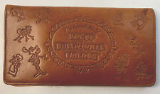 Rare  1991 Bullwinkle & Rocky Cartoon Brown Leather Unisex Wallet-Check Book picture