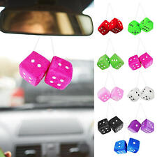 Auto Car Truck Fuzzy Plush Dice Rear View Mirror Hanging Ornaments Dice picture