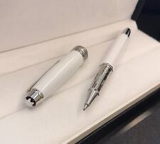 Luxury Solitaire Series White + Silver Color 0.7mm Rollerball Pen NO BOX picture