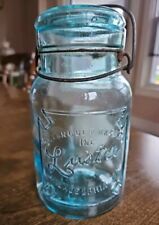 Vintage Lustre R.E. TONGUE & BRO'S INC, Philadelphia, PA BLUE Canning Jar picture