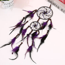 Large Purple Dream Catcher Feather Wood Beads Pendant Wall Hanging Home Decor picture